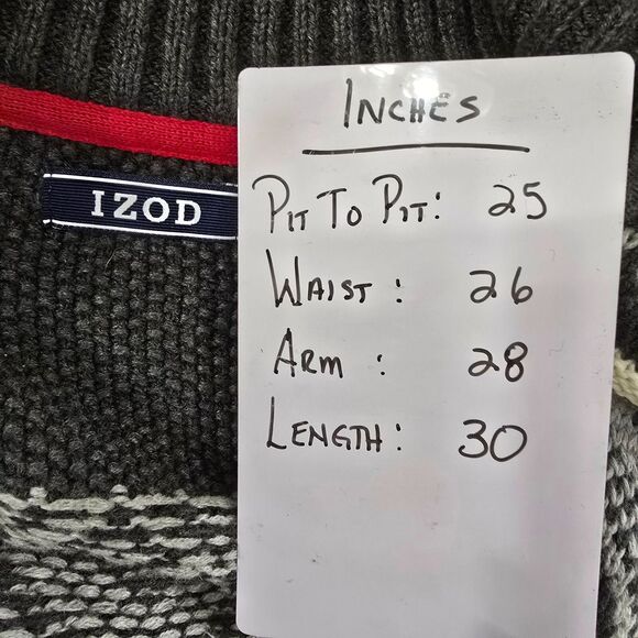 Fair Isle Ski Sweater Mens XXL Gray White Red Nordic Alpine 1/4 Zip Winter Snow - Picture 5 of 9